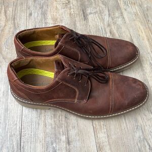 Florsheim Norwalk Plain Toe Oxford Brown Leather Shoes Comfortech Mens 9M Rustic